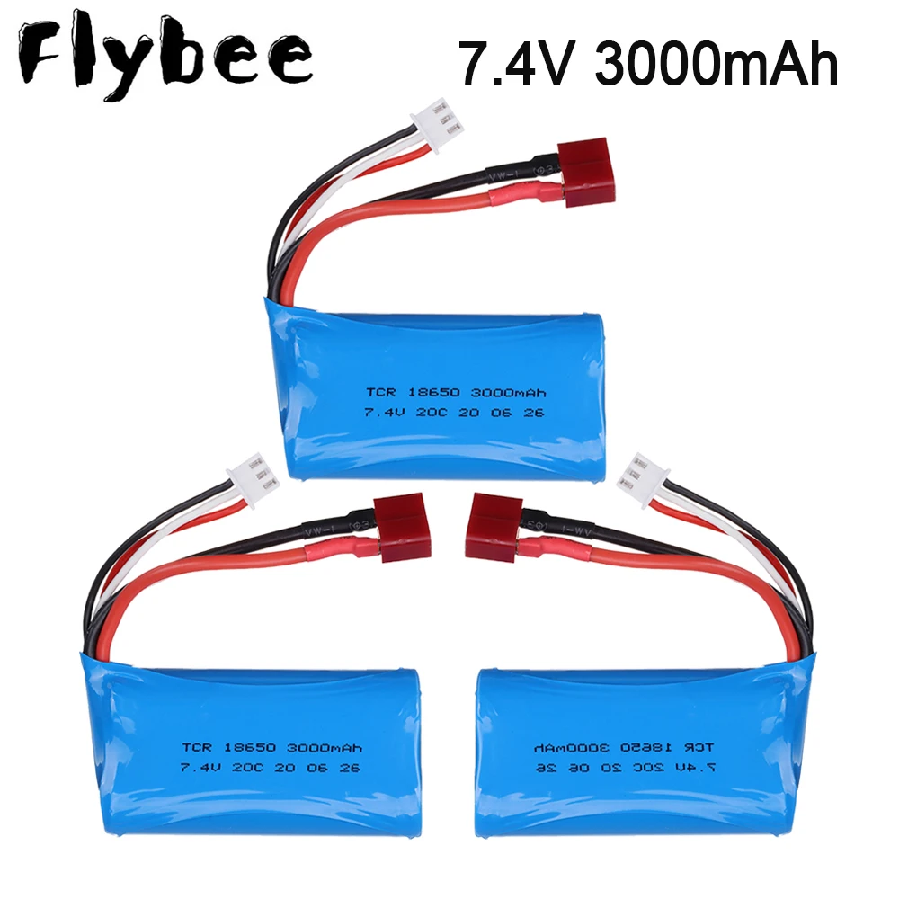 1/2/3 pcs lipo Battery for Wltoys 104009/10428 /12428/12423 RC Car Spare Parts Accessories 7.4V 3000MAH 18650 2S T Plug battery
1/2/3 pcs lipo Battery for Wltoys 104009/10428 /12428/12423 RC Car Spare Parts Accessories 7.4V 3000MAH 18650 2S T Plug battery