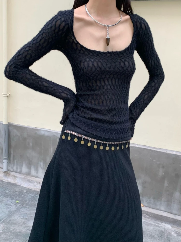 Lace Streetwear Black Sexy T-shirt Fairy Grunge Spring Harajuku Vintage Tops Women Large Neckline Y2k Aesthetic Bodycon Tshirts
Lace Streetwear Black Sexy T-shirt Fairy Grunge Spring Harajuku Vintage Tops Women Large Neckline Y2k Aesthetic Bodycon Tshirts