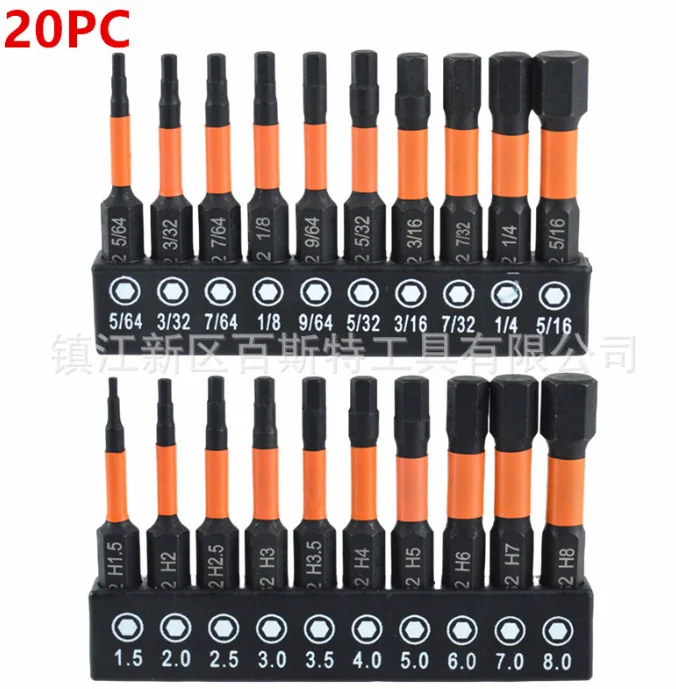 20PCS Metric Electric Screwdriver Bit Set Hexagonal Batch Head S2-Alloy Steel Wide Torque Wrench Drill Bit For Home Maintenance
20PCS Metric Electric Screwdriver Bit Set Hexagonal Batch Head S2-Alloy Steel Wide Torque Wrench Drill Bit For Home Maintenance