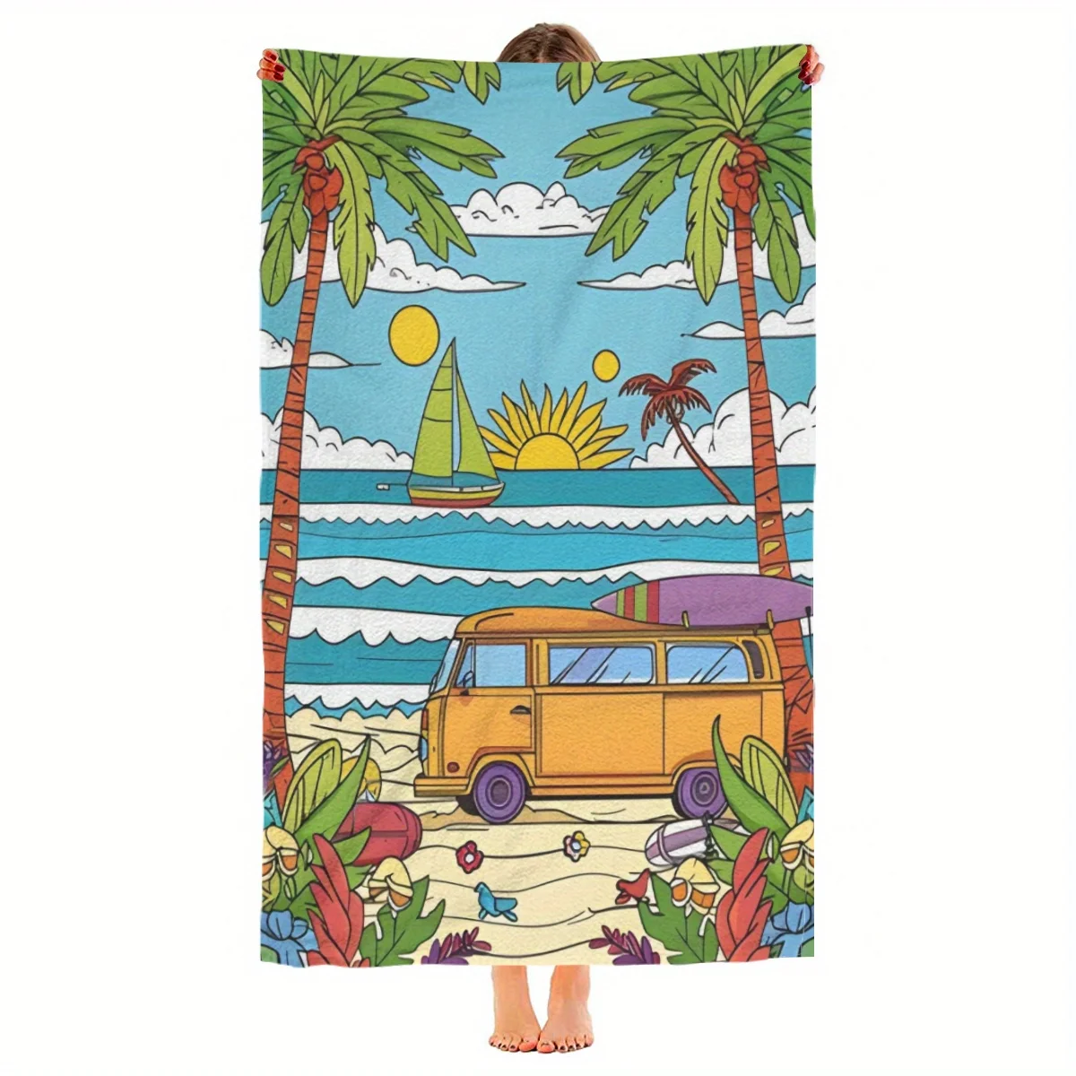 "Tropical Adventure Beach Towel" - Ideal for Vibrant, Fun & Unique Summer Accessories with Colorful Charm and Bright Style
"Tropical Adventure Beach Towel" - Ideal for Vibrant, Fun & Unique Summer Accessories with Colorful Charm and Bright Style