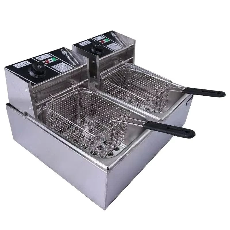 Stainless Steel French Fries Machine 2 Tank 2 Baskets Commercial Potato Chip Fryer Electrical Deep Fryer
Stainless Steel French Fries Machine 2 Tank 2 Baskets Commercial Potato Chip Fryer Electrical Deep Fryer