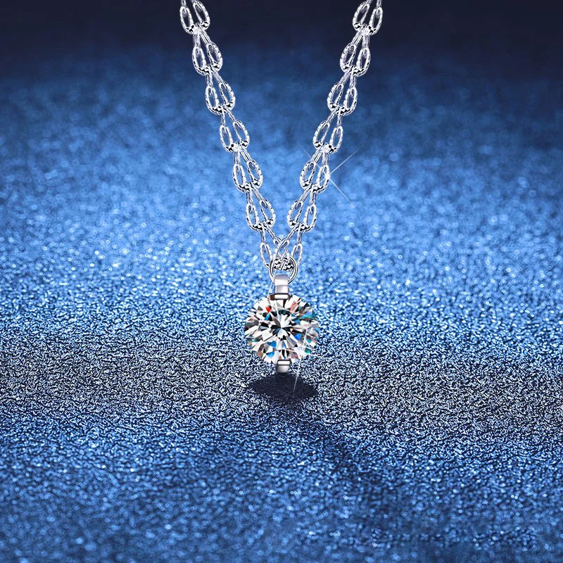 PT950 Platinum Set 1 Carat Moissanite Pendant Four Claws Single Diamond Women's Necklace Diamond Clavicle Chain PT950 Imprint
PT950 Platinum Set 1 Carat Moissanite Pendant Four Claws Single Diamond Women's Necklace Diamond Clavicle Chain PT950 Imprint