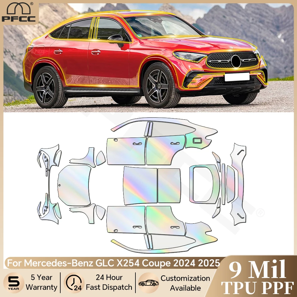 For Mercedes Benz GLC X254 Coupe 2024 2025 TPU Paint Protection Film Pre-cut PPF Car Body Anti-scratch Clear Bra Resistant Kit
For Mercedes Benz GLC X254 Coupe 2024 2025 TPU Paint Protection Film Pre-cut PPF Car Body Anti-scratch Clear Bra Resistant Kit