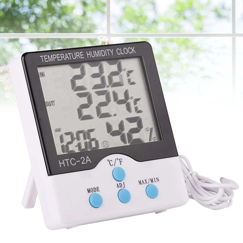 Digital Thermometer Hygrometer Temperature Humidity Meter Clock White Desk LCD Display Large Screen Simultaneous Showing Alarm
Digital Thermometer Hygrometer Temperature Humidity Meter Clock White Desk LCD Display Large Screen Simultaneous Showing Alarm