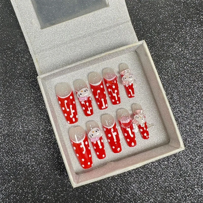 10Pcs Hello Kitty Handmade Press On Nails Sanrio Cartoon Full Coverage Fake Nails Wearable Artificial Manicure Store Girl Gift
10Pcs Hello Kitty Handmade Press On Nails Sanrio Cartoon Full Coverage Fake Nails Wearable Artificial Manicure Store Girl Gift