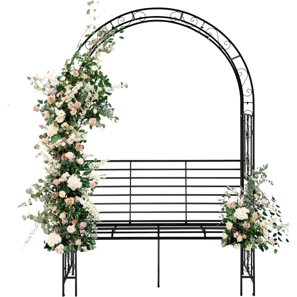 Outvita 7FT Garden Arch Arbor with Seating, Heavy Duty Metal Arbour Archway, Decorative Frame Stand Trellis for Wedding Ceremony
Outvita 7FT Garden Arch Arbor with Seating, Heavy Duty Metal Arbour Archway, Decorative Frame Stand Trellis for Wedding Ceremony