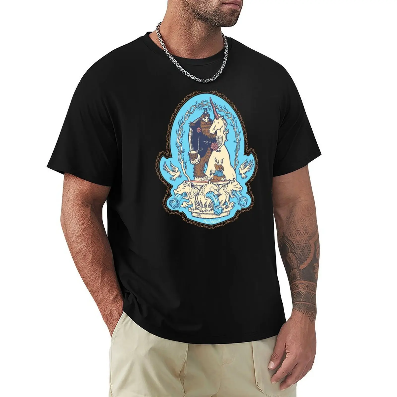 Bigfoot's Big Day - Wedding of Sasquatch & Unicorn T-Shirt cotton graphic tees Blouse blue lock oversized t shirts for men
Bigfoot's Big Day - Wedding of Sasquatch & Unicorn T-Shirt cotton graphic tees Blouse blue lock oversized t shirts for men