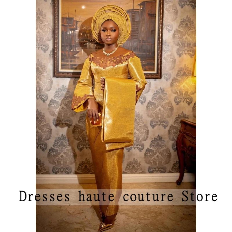Gold Shiny Buba Skirt Set Off Shoulder Trim Traditional Wedding Outfit African Women African Nigerian ASO Clothing Customized
Gold Shiny Buba Skirt Set Off Shoulder Trim Traditional Wedding Outfit African Women African Nigerian ASO Clothing Customized
