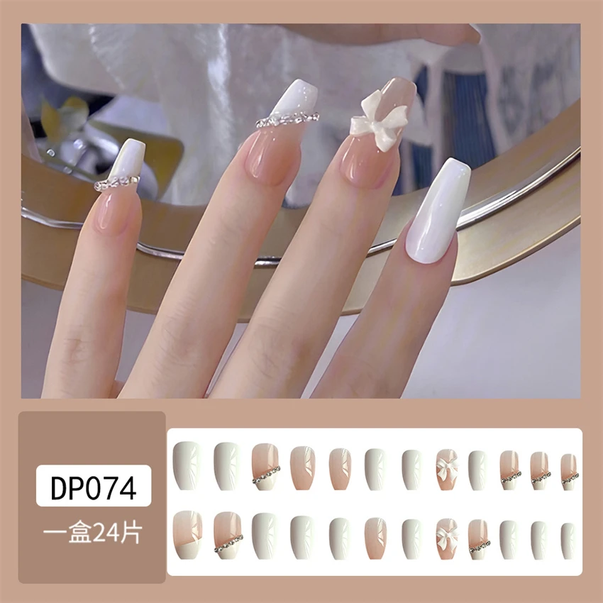 24Pcs/Set White Butterfly Silver Chain Fake Nail Chip Fashion Removable Press on Nail French Artificial Wearing False Nails Art
24Pcs/Set White Butterfly Silver Chain Fake Nail Chip Fashion Removable Press on Nail French Artificial Wearing False Nails Art