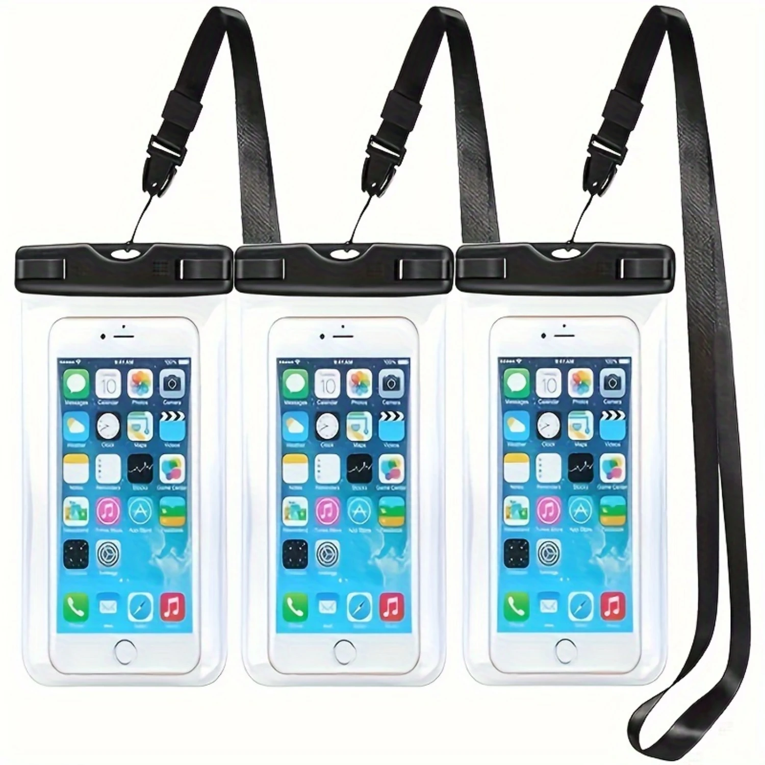"Crystal-Clear" 3-Piece Waterproof Phone Pouch With Touch Screen Protection - Ideal For Beach & Swimming Adventures
"Crystal-Clear" 3-Piece Waterproof Phone Pouch With Touch Screen Protection - Ideal For Beach & Swimming Adventures