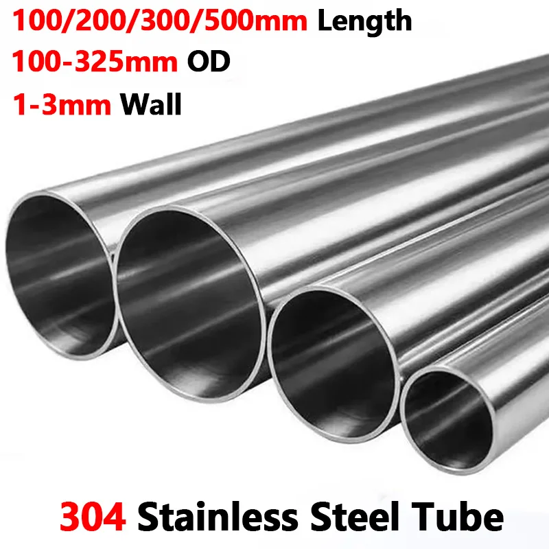 304 Stainless Steel Hard Round Straight Tube Repair Pipe Weldable Tubing Outer Diameter 100mm-325mm 100mm 200mm 300mm 500mm Long
304 Stainless Steel Hard Round Straight Tube Repair Pipe Weldable Tubing Outer Diameter 100mm-325mm 100mm 200mm 300mm 500mm Long