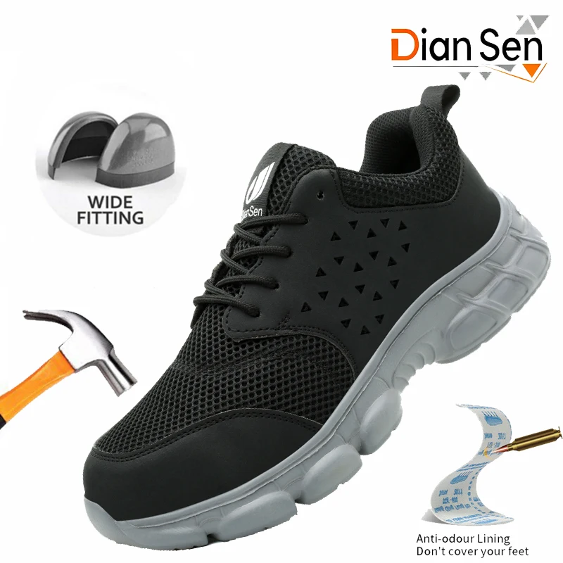 Men's Safety Shoes Comfortable Non-Slip Work Shoes Lightweight Breathable Safety Toe Casual Sneakers for Construction Site Black
Men's Safety Shoes Comfortable Non-Slip Work Shoes Lightweight Breathable Safety Toe Casual Sneakers for Construction Site Black