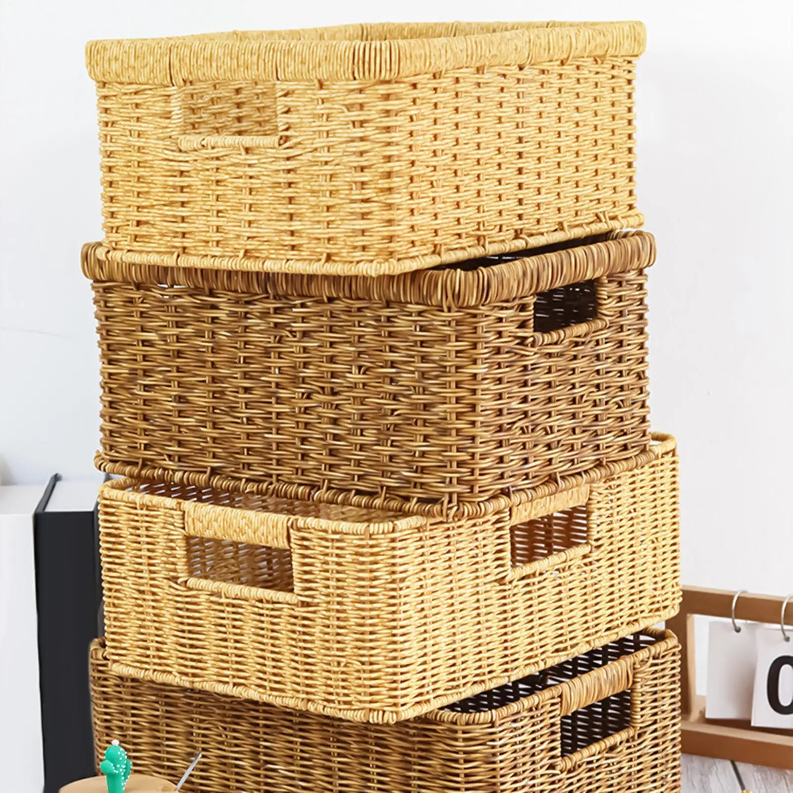 Корзины для хранения полок, водонепроницаемый органайзер, корзина для хранения плетения из искусственного ротанга для прачечной, ванной комнаты
Корзины для хранения полок, водонепроницаемый органайзер, корзина для хранения плетения из искусственного ротанга для прачечной, ванной комнаты