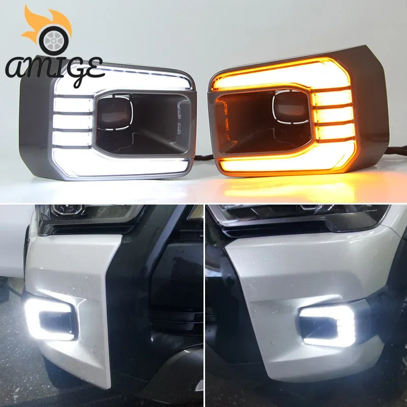 LED DRL Daylights For Toyota Hilux Revo Rocco 2020 2021 Yellow Turning Signal Auto Bulb Headlamps 12V Daytime Running Headlights
LED DRL Daylights For Toyota Hilux Revo Rocco 2020 2021 Yellow Turning Signal Auto Bulb Headlamps 12V Daytime Running Headlights