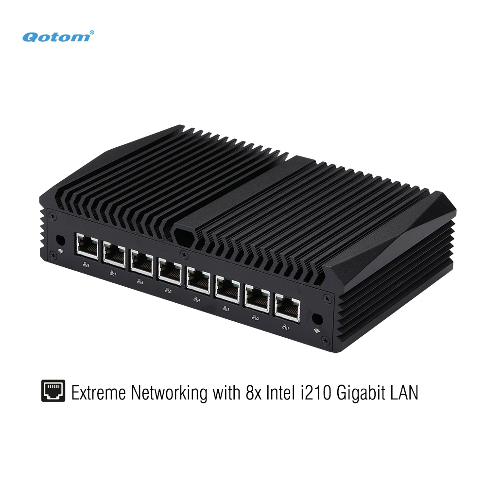 8 Lan Intel i210 Fanless Soft Router 5th/8th Gen Core i3 i5 i7 CPU Industrial PC Router Barebone Mini PC AES-NI pfSense
8 Lan Intel i210 Fanless Soft Router 5th/8th Gen Core i3 i5 i7 CPU Industrial PC Router Barebone Mini PC AES-NI pfSense