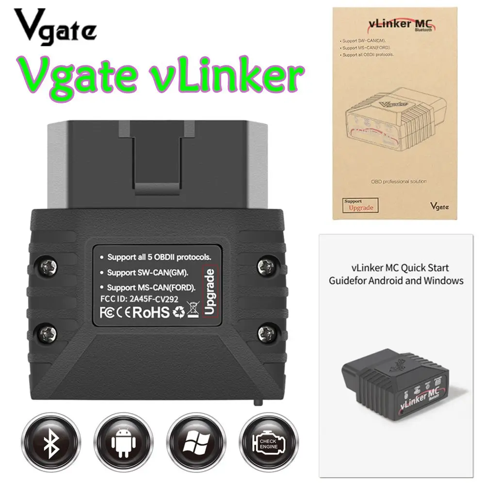 Новый Vgate VLinker MC+ ELM327 V2.2 BT 4.0 ELM327 OBD 2 OBD2 для Android Сканер Автомобильный диагностический инструмент Vgate ELM327
Новый Vgate VLinker MC+ ELM327 V2.2 BT 4.0 ELM327 OBD 2 OBD2 для Android Сканер Автомобильный диагностический инструмент Vgate ELM327