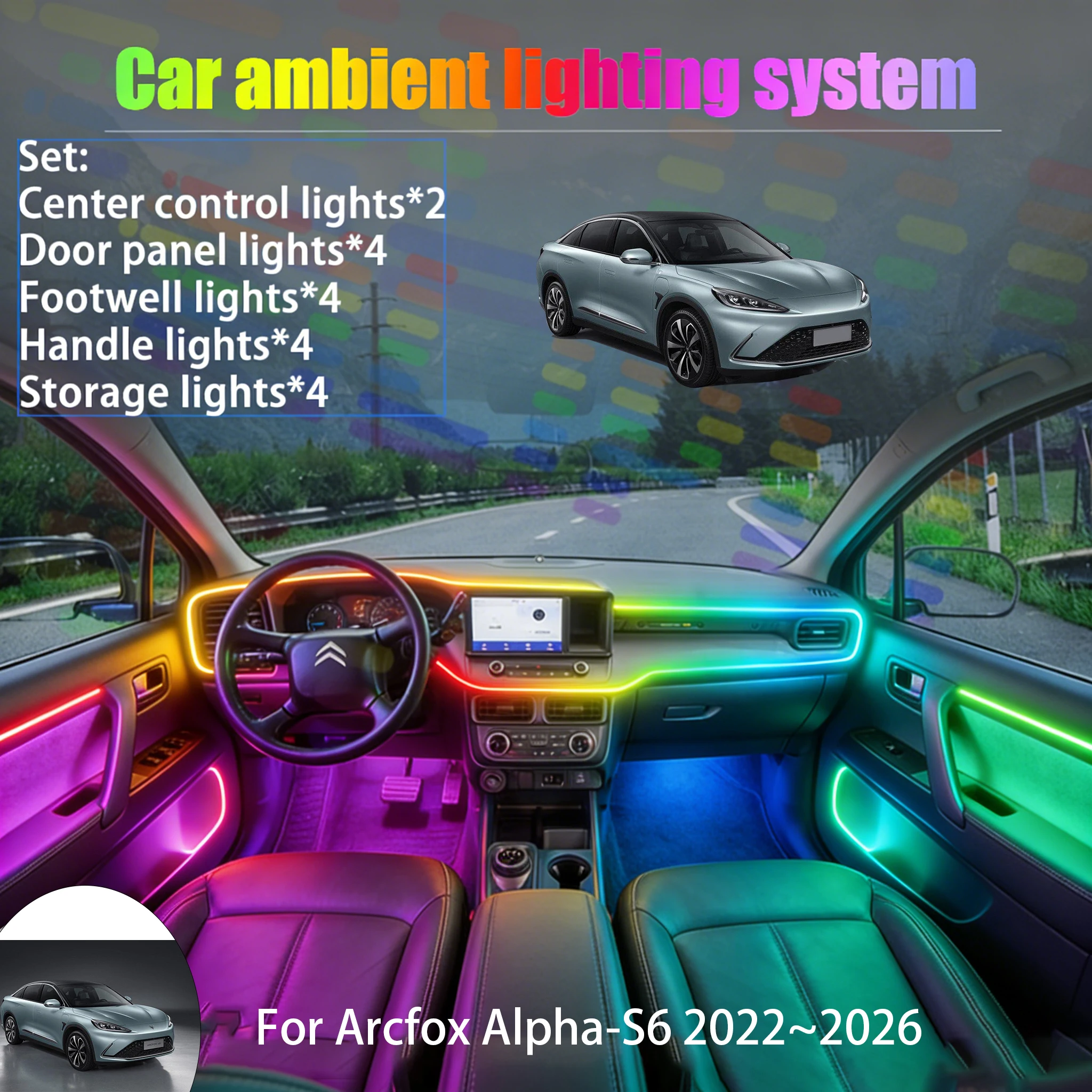 For Arcfox Alpha-S6 2022~2026 2/18 in 1 Car ambient lighting Led trunk interior led lights USB RGB Ensemble Streamer Auto Parts
For Arcfox Alpha-S6 2022~2026 2/18 in 1 Car ambient lighting Led trunk interior led lights USB RGB Ensemble Streamer Auto Parts
