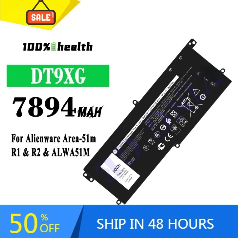 DT9XG 7894mAh High-Quality Laptop lithium battery for Dell Alienware Area-51m R1 R2 ALWA51M Rechargeable Batteries
DT9XG 7894mAh High-Quality Laptop lithium battery for Dell Alienware Area-51m R1 R2 ALWA51M Rechargeable Batteries