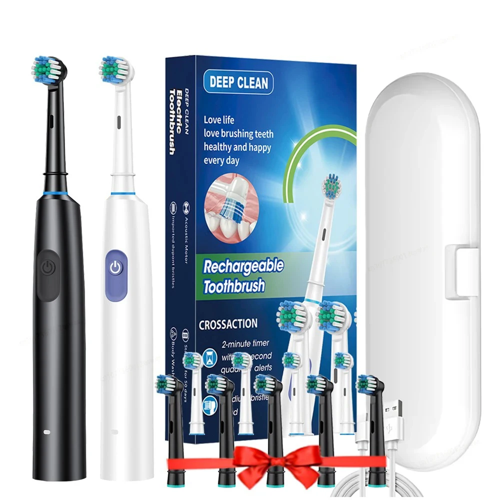 8pc Electric Toothbrush Rotary Cleaning Teeth Brush Waterproof Electronic Tooth Brush With Timer Rechargeable Toothbrush
8pc Electric Toothbrush Rotary Cleaning Teeth Brush Waterproof Electronic Tooth Brush With Timer Rechargeable Toothbrush