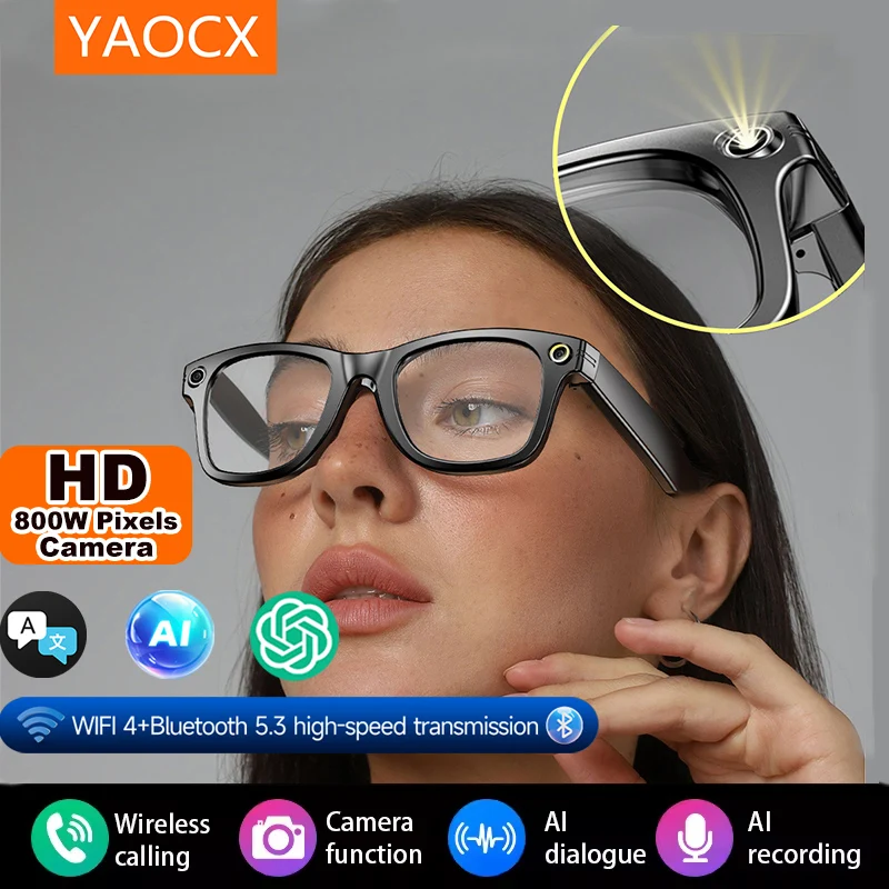 YAOCX Smart Al Camera Glasses Intelligent Interactive Translation 800W Camera Color-Changing Lens Dual-Mic Call Smart Glasses
YAOCX Smart Al Camera Glasses Intelligent Interactive Translation 800W Camera Color-Changing Lens Dual-Mic Call Smart Glasses
