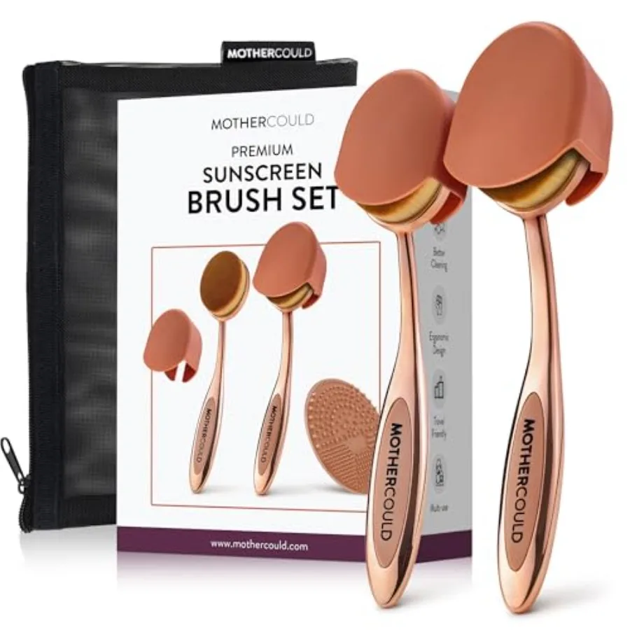 Premium Sunscreen Brush Set and Baby Sunblock Applicator with Metal Handles, Travel Bag, 2 Brushes, 2 Caps, and Cleaning Mat M-
Premium Sunscreen Brush Set and Baby Sunblock Applicator with Metal Handles, Travel Bag, 2 Brushes, 2 Caps, and Cleaning Mat M-