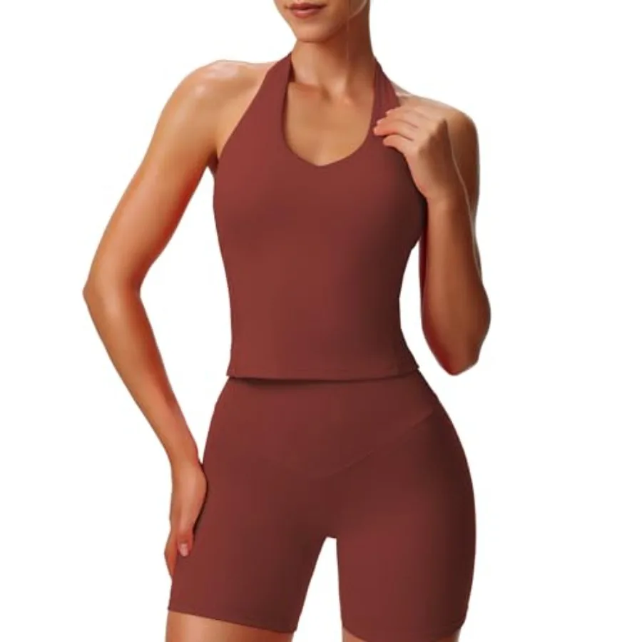Aoxjox Women's Sleevel Hailey Halter Tank Tops Workout Athletics Gym Yoga Curve Longline Crop Top
Aoxjox Women's Sleevel Hailey Halter Tank Tops Workout Athletics Gym Yoga Curve Longline Crop Top