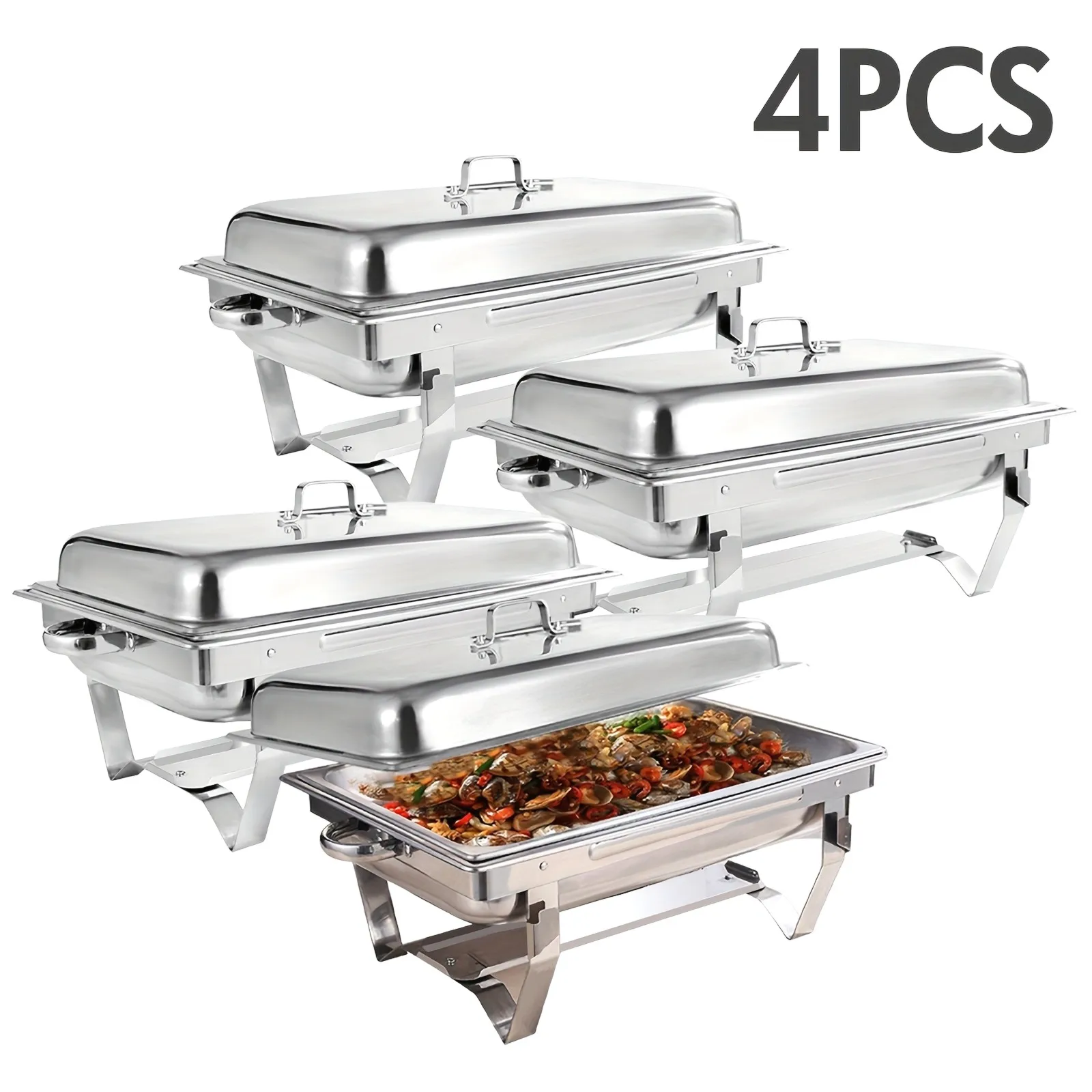 Stainless Steel 9QT Chafing Dish Set – 1/2/4/6 Pack with Foldable Frame, Water Tray, Food Pan, Fuel Holder & Lid – Ideal for Parties, Weddings, Banquets, Buffets & Catering Events
Stainless Steel 9QT Chafing Dish Set – 1/2/4/6 Pack with Foldable Frame, Water Tray, Food Pan, Fuel Holder & Lid – Ideal for Parties, Weddings, Banquets, Buffets & Catering Events