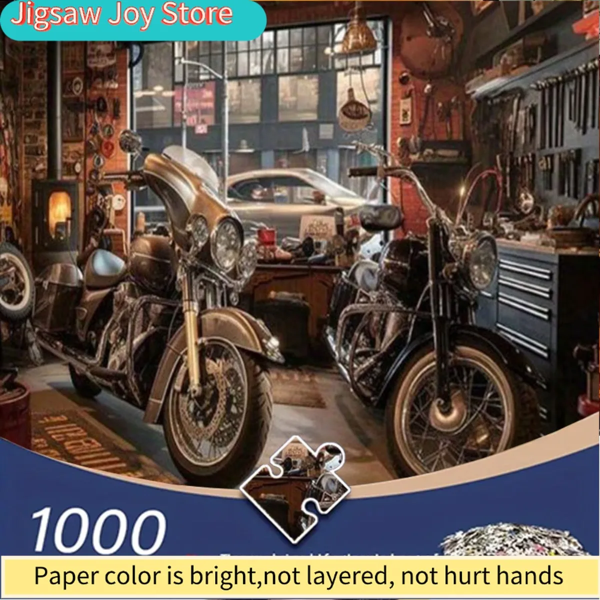 Vintage Motorcycle Garage Jigsaw Puzzle - Puzzle Game with Detailed Motorcycle Design, Portable DIY Puzzle, Beginner-Friendly
Vintage Motorcycle Garage Jigsaw Puzzle - Puzzle Game with Detailed Motorcycle Design, Portable DIY Puzzle, Beginner-Friendly