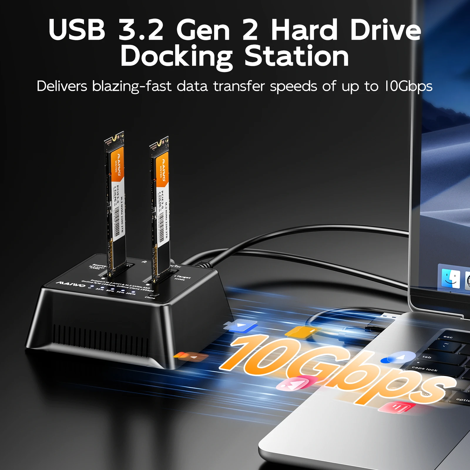 MAIWO Dual Bay M.2 nvme SSD Enclosure Offline Clone
MAIWO Dual Bay M.2 nvme SSD Enclosure Offline Clone