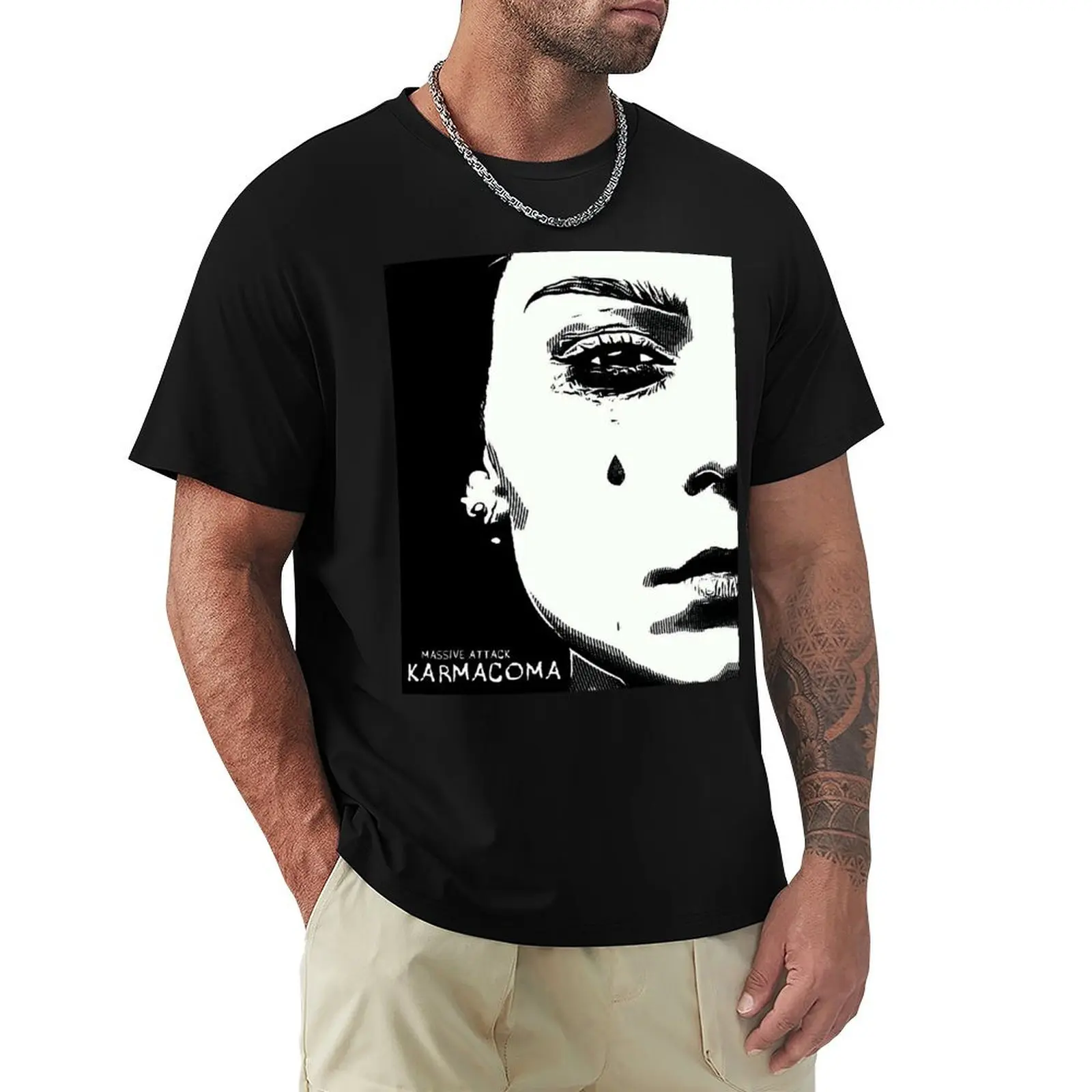 MASSIVE ATTACK TEARDROP KARMACOMA PRINT T-Shirt Big Size Simple T-Shirt
MASSIVE ATTACK TEARDROP KARMACOMA PRINT T-Shirt Big Size Simple T-Shirt