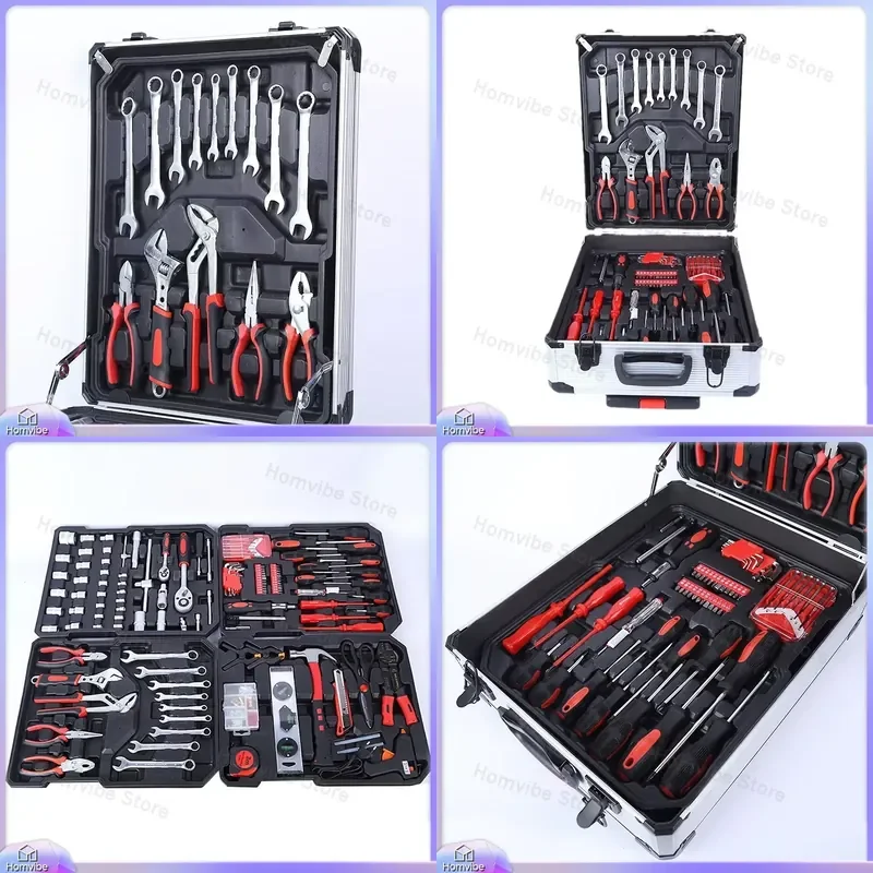 499 Piece Professional Tool Set with Aluminum Storage Box Heavy Duty Hardware Kit for Home Repair Carpentry DIY Projects
499 Piece Professional Tool Set with Aluminum Storage Box Heavy Duty Hardware Kit for Home Repair Carpentry DIY Projects