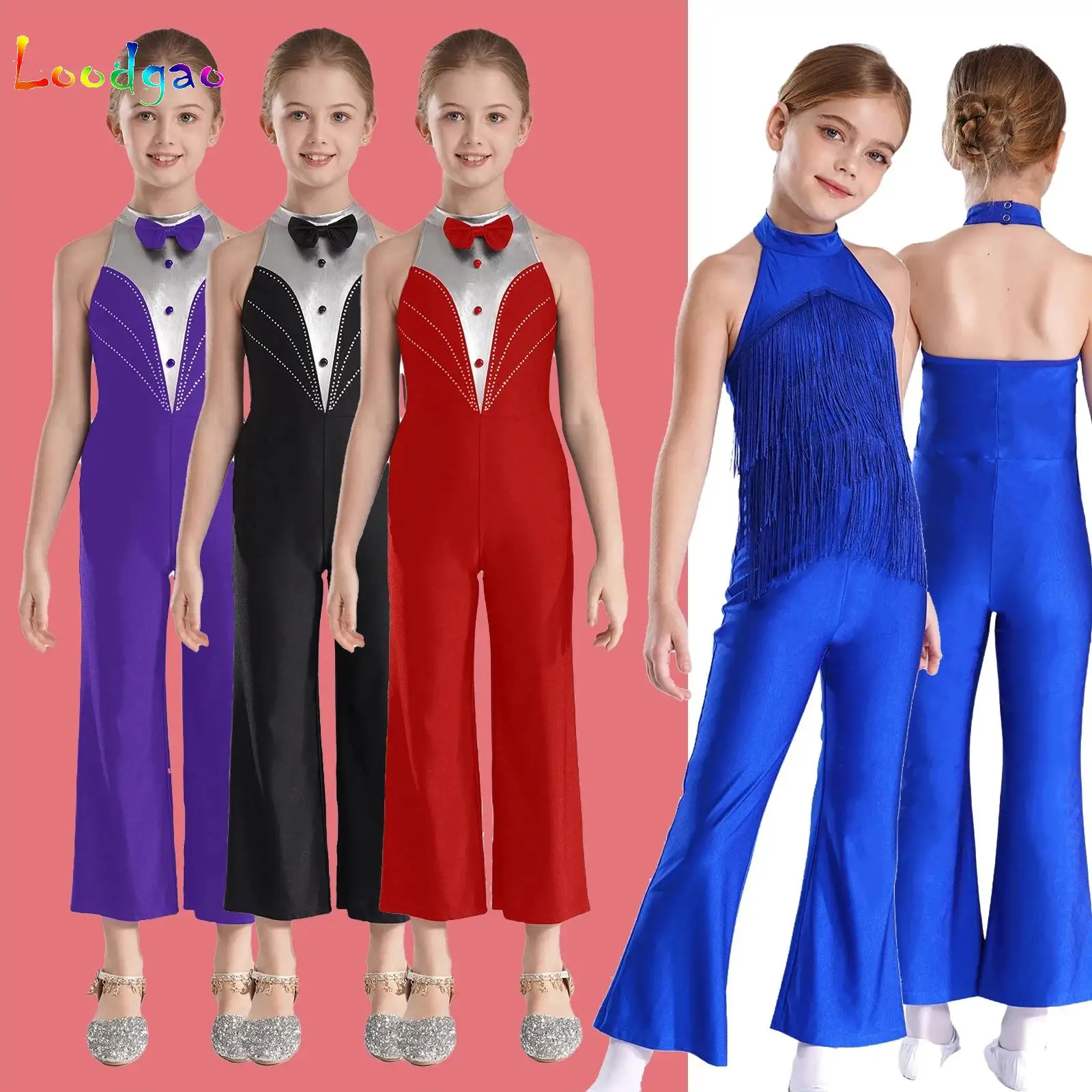 Kids Girls Metallic Splice Jumpsuit Modern Jazz Latin Costume Rhinestone Color Block Bodysuit for Stage Performance Competition
Kids Girls Metallic Splice Jumpsuit Modern Jazz Latin Costume Rhinestone Color Block Bodysuit for Stage Performance Competition