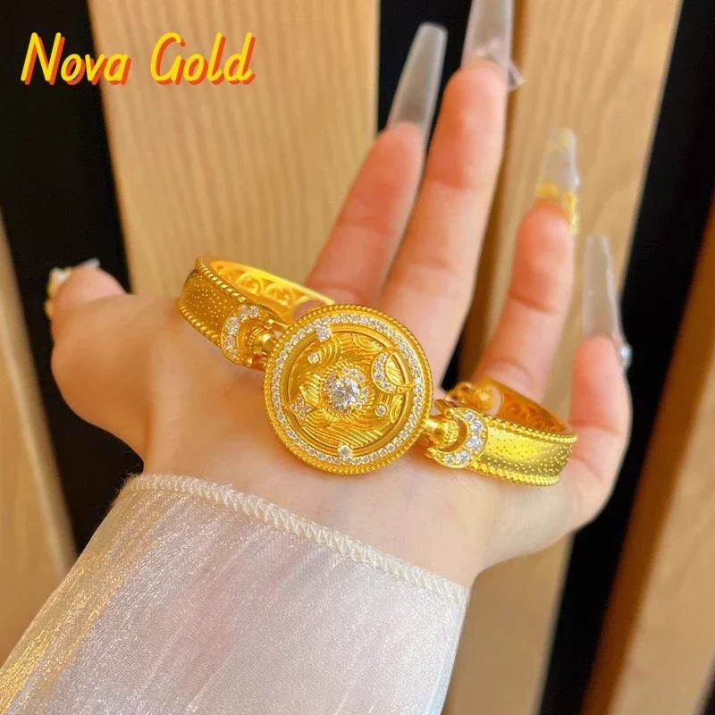 NovaGlod 9999 24K real gold new Chinese design ancient gold exquisite diamond transfer starry sky bracelet female lucky star tra
NovaGlod 9999 24K real gold new Chinese design ancient gold exquisite diamond transfer starry sky bracelet female lucky star tra
