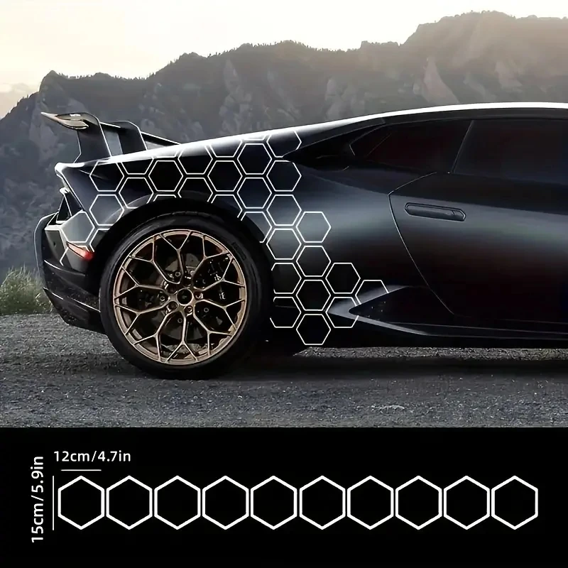 10pcs Reflective Car Body stickers, Hexagon Pattern Side Door stickers, Honeycomb Pull Flower Side Skirt stickers, Diy
10pcs Reflective Car Body stickers, Hexagon Pattern Side Door stickers, Honeycomb Pull Flower Side Skirt stickers, Diy