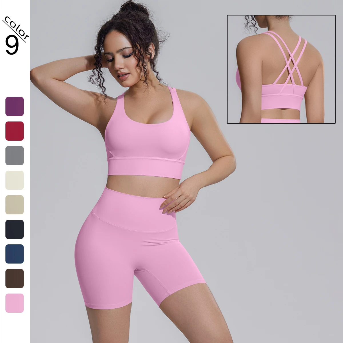 Summer Gym Woman Yoga Set Sexy Backless Cross Straps Yoga Underwear with Chest Pad Quick-Dry Hip Push Up Fitness Shorts Yoga Set
Summer Gym Woman Yoga Set Sexy Backless Cross Straps Yoga Underwear with Chest Pad Quick-Dry Hip Push Up Fitness Shorts Yoga Set