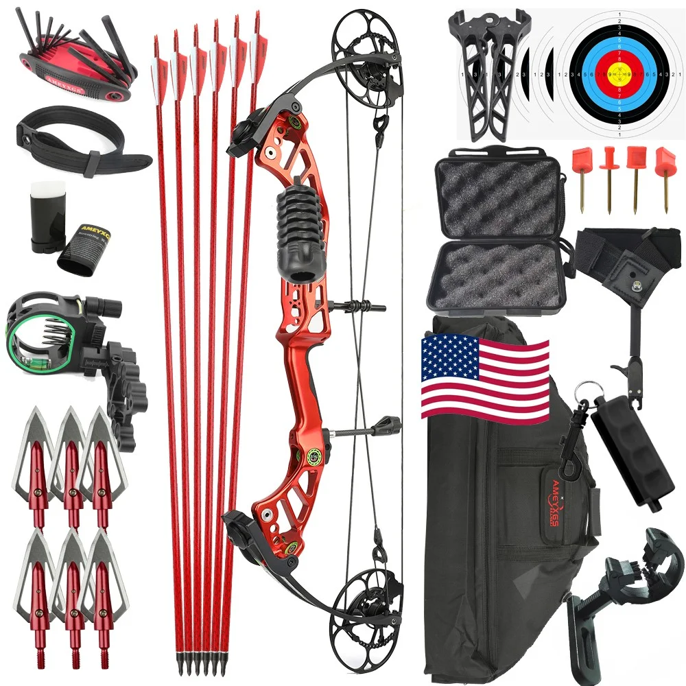 Compound Bow 40-75lbs CNC Machined 350FPS 85% Let-off 25.5-30.5" Draw Length for Archery Hunting Shooting Target Practice Outdoor Accessories
Compound Bow 40-75lbs CNC Machined 350FPS 85% Let-off 25.5-30.5" Draw Length for Archery Hunting Shooting Target Practice Outdoor Accessories