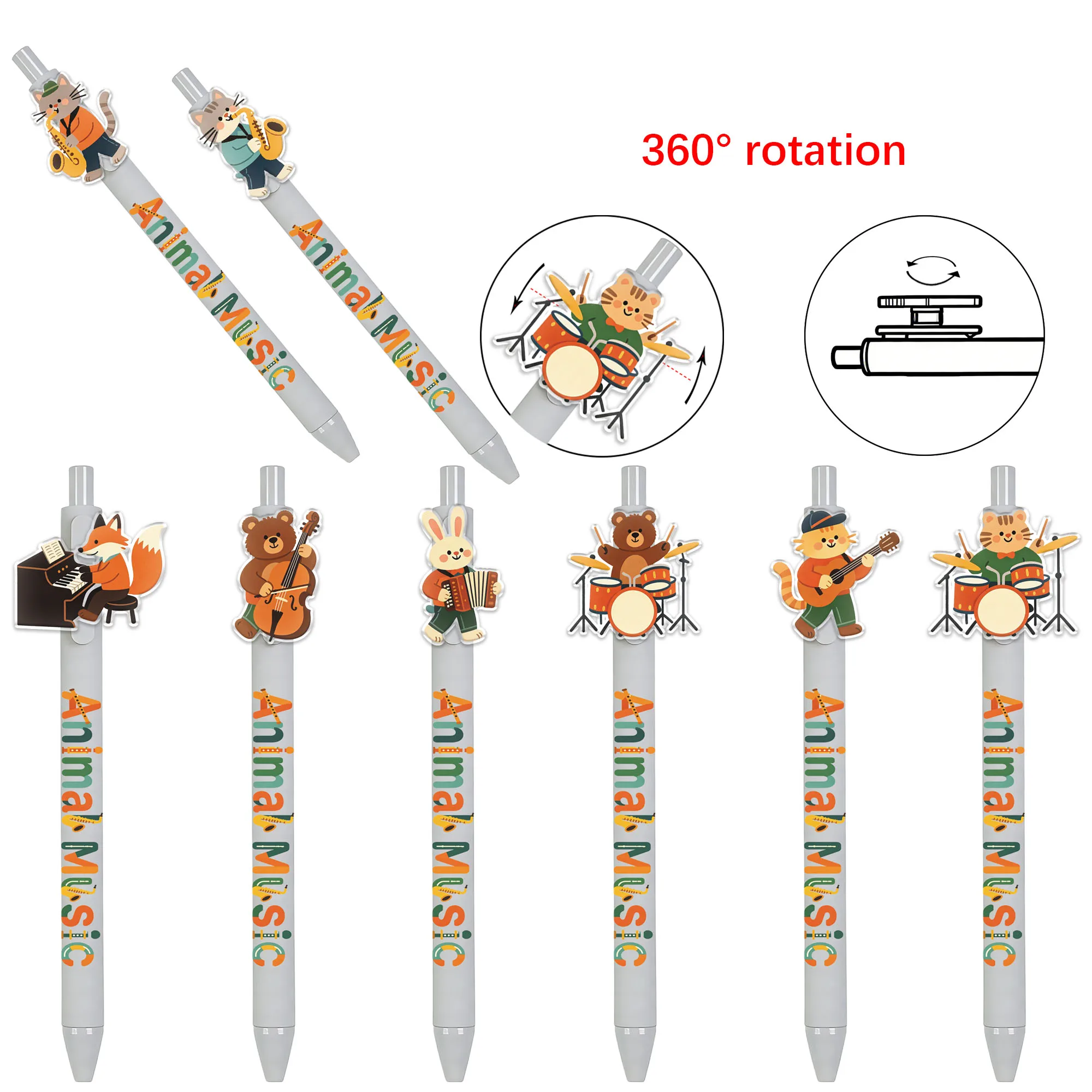 9 pieces of creative ballpoint pens. Animal performance-shaped signature pens. Random patterns in light gray. Gift pens.
9 pieces of creative ballpoint pens. Animal performance-shaped signature pens. Random patterns in light gray. Gift pens.