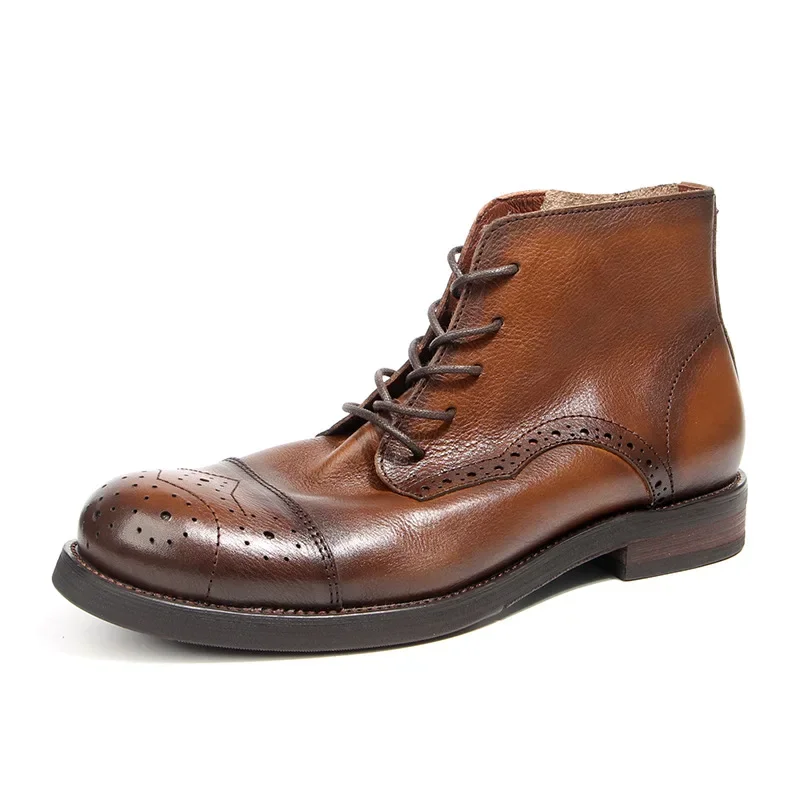 Retro Style High Quality Cowhide Men's Boots Men's Shoes All Genuine Leather Ankle Motorcycle Boots
Retro Style High Quality Cowhide Men's Boots Men's Shoes All Genuine Leather Ankle Motorcycle Boots