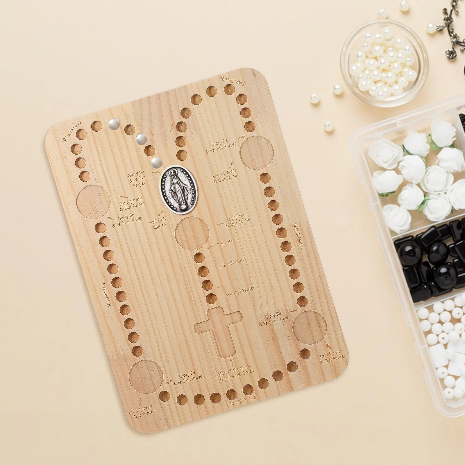 Premium Wooden Bead Board Jewelry Making Tool Beading Tray Bracelet Necklace Rosary Design Board DIY Craft Bead Organizer
Premium Wooden Bead Board Jewelry Making Tool Beading Tray Bracelet Necklace Rosary Design Board DIY Craft Bead Organizer