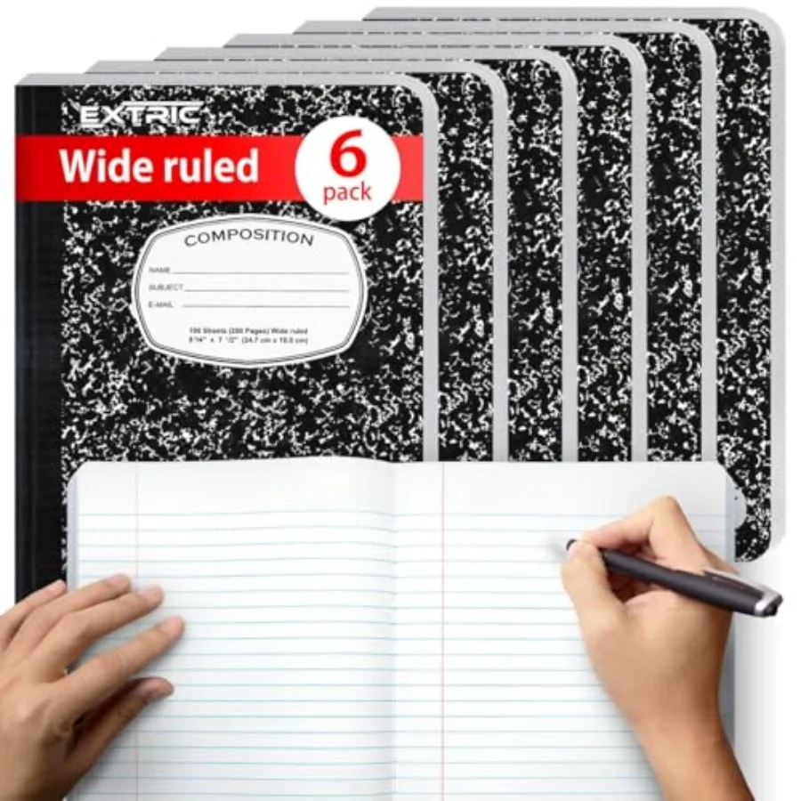 Composition Notebook Bulk Notebooks for School, 200 Pages 100 Sheets No Bleed Composition Book Black Marble 9.75 x 7.5 in
Composition Notebook Bulk Notebooks for School, 200 Pages 100 Sheets No Bleed Composition Book Black Marble 9.75 x 7.5 in