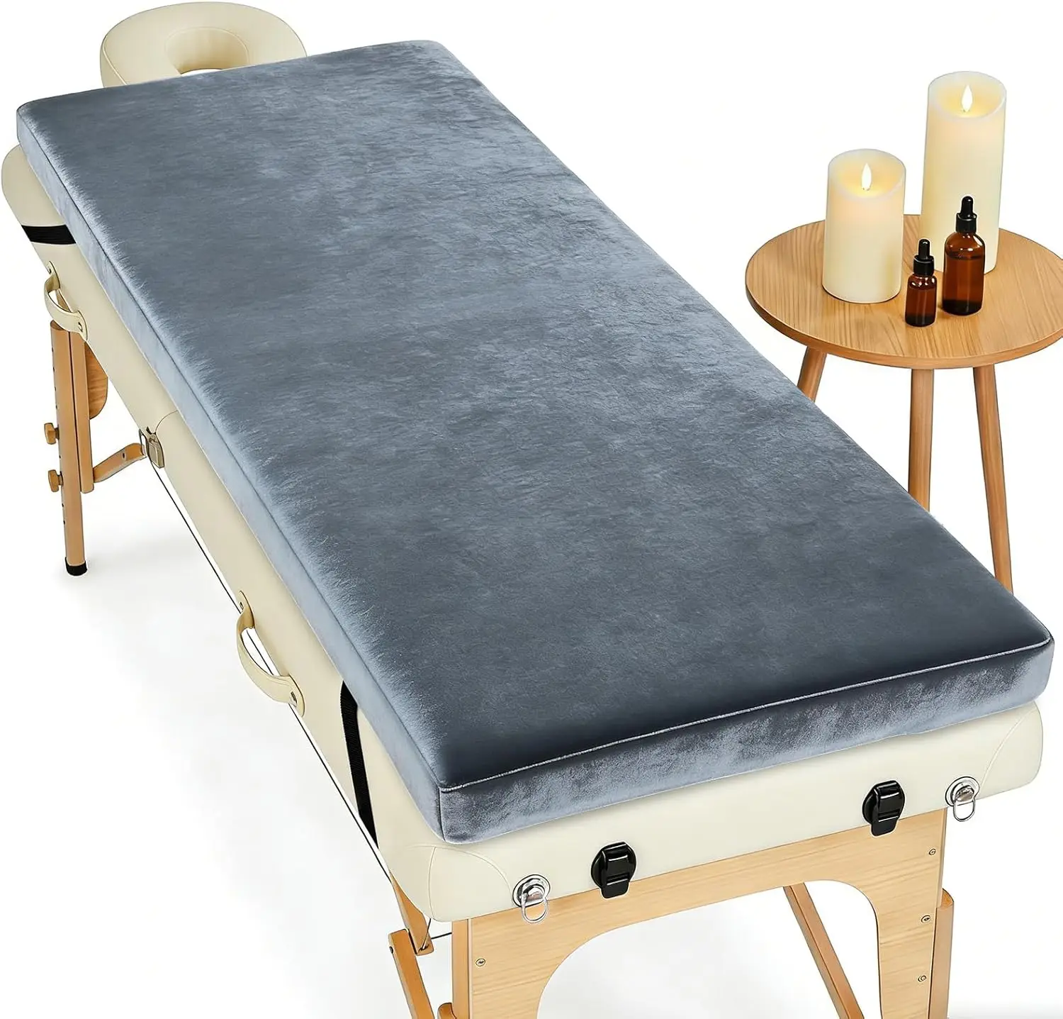 Massage Table Mattress Topper 73x28x3 inch, Removable Cover, Non-Slip, Memory Foam & High-Resilience Foam, Grey
Massage Table Mattress Topper 73x28x3 inch, Removable Cover, Non-Slip, Memory Foam & High-Resilience Foam, Grey