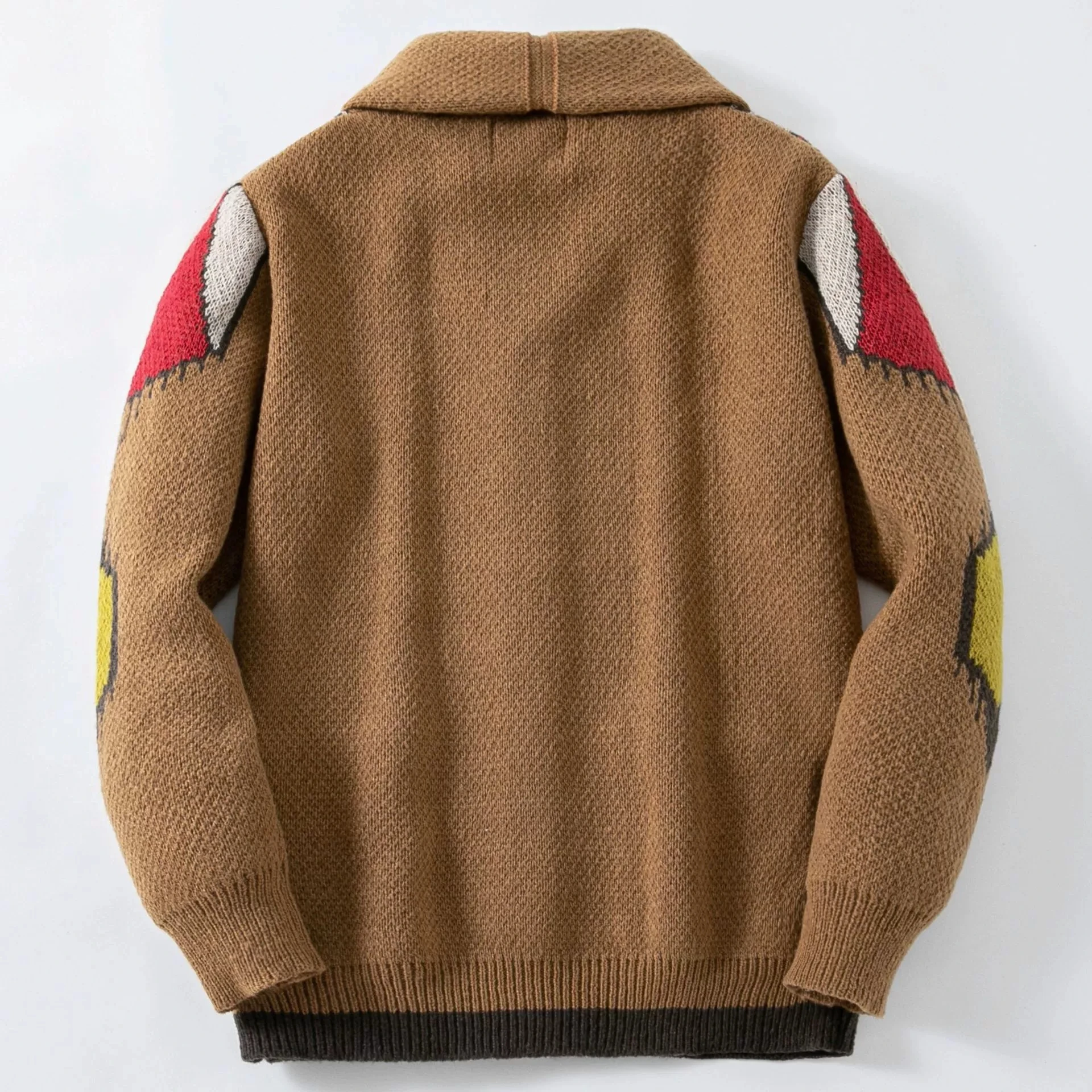 New men's autumn and winter style elegant long sleeved jacquard sweater with a lapel and outerwear for men
New men's autumn and winter style elegant long sleeved jacquard sweater with a lapel and outerwear for men