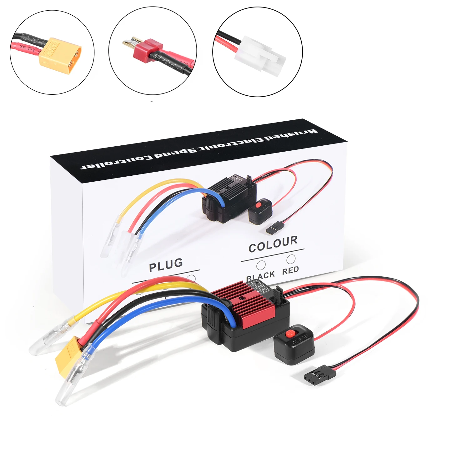HG1060 60A ESC Brushed Electronic Speed Controller For 1:10 RC Car Waterproof For RC Car
HG1060 60A ESC Brushed Electronic Speed Controller For 1:10 RC Car Waterproof For RC Car