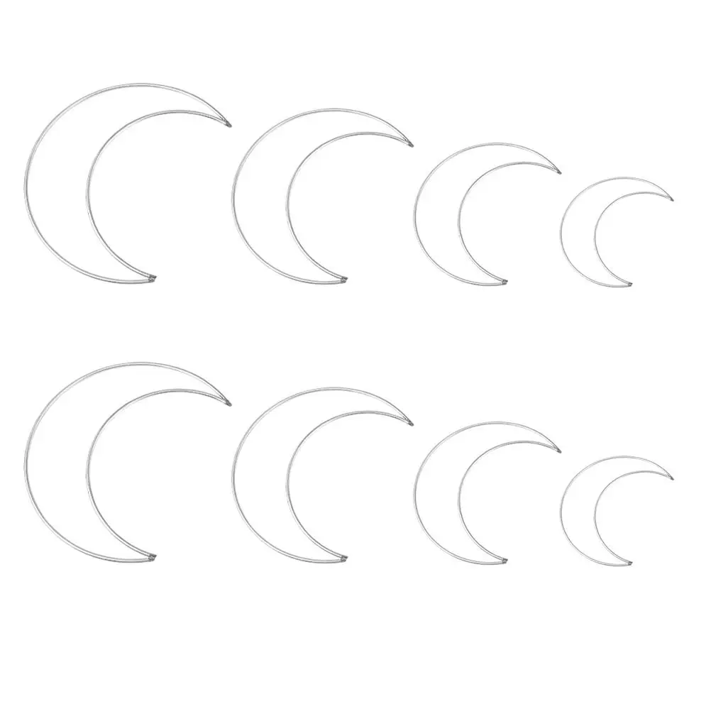 10 Pieces Dream Catcher Rings Iron Hoops for DIY Craft Projects Moon Shaped Decorations Silver Macrame Tools 4 Sizes
10 Pieces Dream Catcher Rings Iron Hoops for DIY Craft Projects Moon Shaped Decorations Silver Macrame Tools 4 Sizes