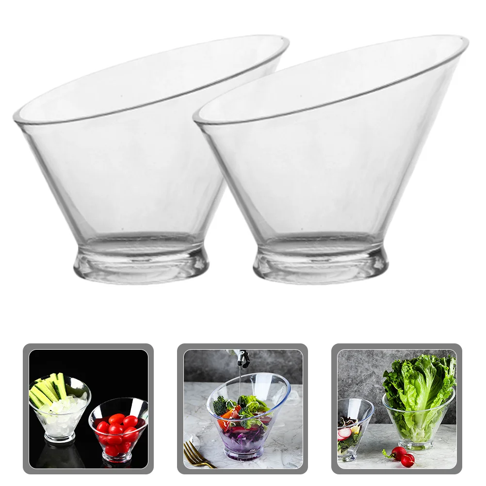 2Pcs Clear Salad Bowls Oblique Angled Reusable Plastic Fruit Snack Serving Bowl Household Kitchen Tableware Transparent Bowl
2Pcs Clear Salad Bowls Oblique Angled Reusable Plastic Fruit Snack Serving Bowl Household Kitchen Tableware Transparent Bowl
