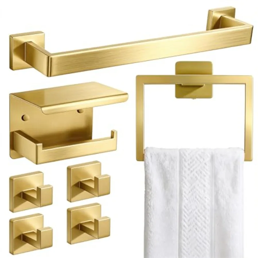 Brushed Bathroom Accessories Hardware Set, Stainless Steel Towel Racks for Bathroom, 16 Inch Towel Bar, Towel Holders, Updated
Brushed Bathroom Accessories Hardware Set, Stainless Steel Towel Racks for Bathroom, 16 Inch Towel Bar, Towel Holders, Updated