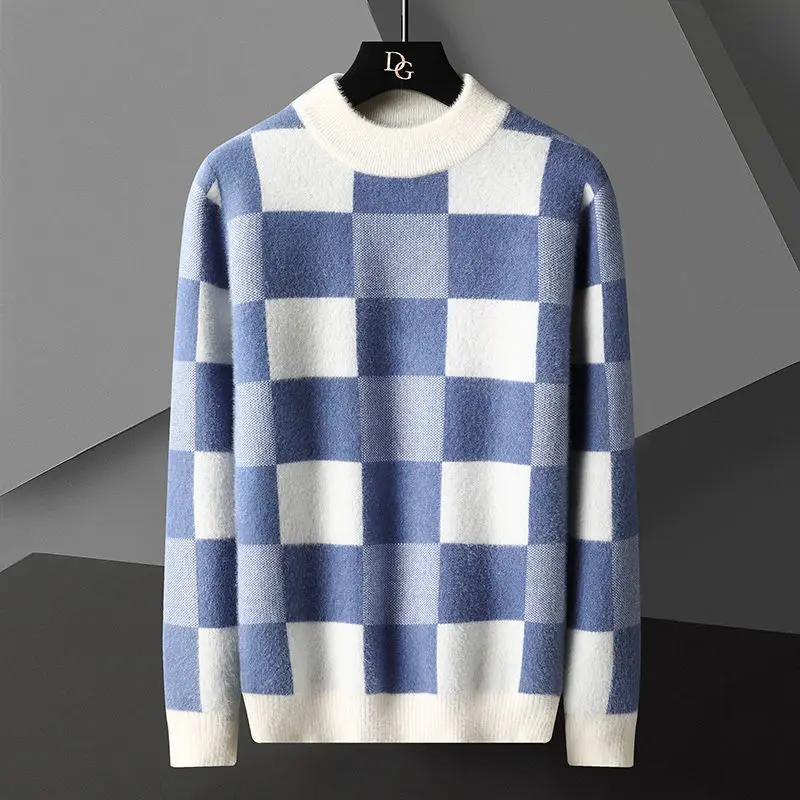 Thick Cashmere Sweater Men Tops Autumn Winter Male Plaid Pullovers Comfortable Mens Knitted Sweaters Keep Warm Pull Homme D51
Thick Cashmere Sweater Men Tops Autumn Winter Male Plaid Pullovers Comfortable Mens Knitted Sweaters Keep Warm Pull Homme D51