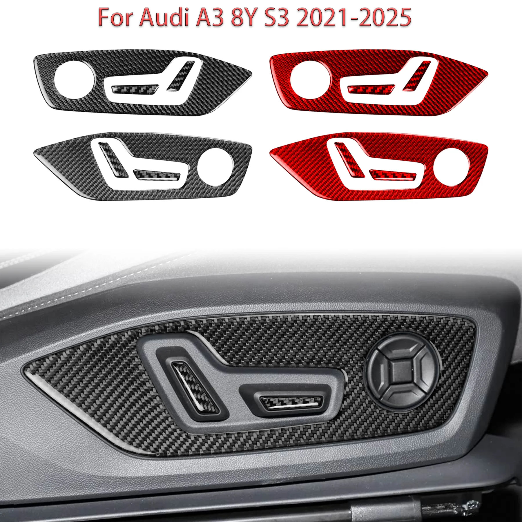 For Audi A3 8Y S3 A3L Q3 Q4 Q4e-tronQ6 2019-2025 Car Seat Adjustment Panel Decorative Carbon Fiber Interior Accessory Sticker
For Audi A3 8Y S3 A3L Q3 Q4 Q4e-tronQ6 2019-2025 Car Seat Adjustment Panel Decorative Carbon Fiber Interior Accessory Sticker