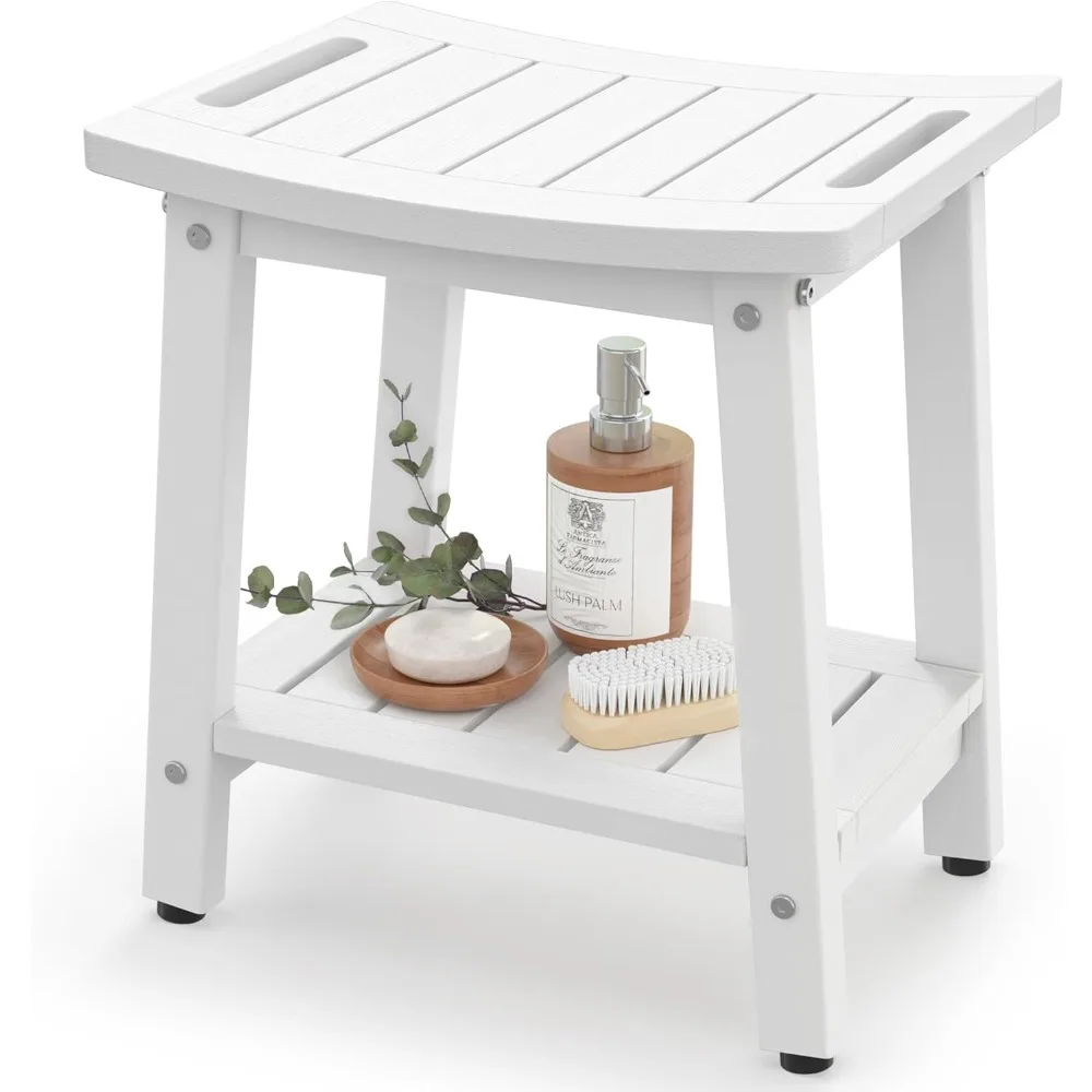 Shower Bench for Inside Shower - White HDPE Shower Stool Waterproof - Spa Bathroom Seat Chair with Handle, Storage Shelf, Adjust
Shower Bench for Inside Shower - White HDPE Shower Stool Waterproof - Spa Bathroom Seat Chair with Handle, Storage Shelf, Adjust