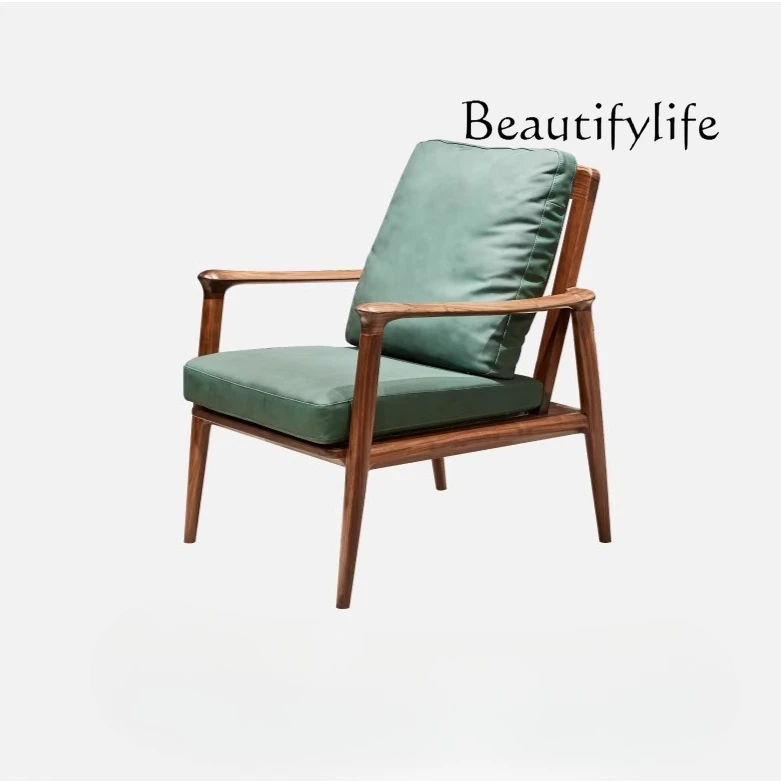 North American black walnut leisure chair Nordic simple solid wood sofa chair Home living room single chair
North American black walnut leisure chair Nordic simple solid wood sofa chair Home living room single chair
